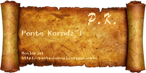Pente Kornél névjegykártya