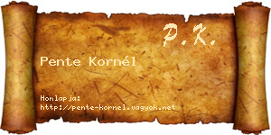 Pente Kornél névjegykártya