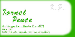 kornel pente business card